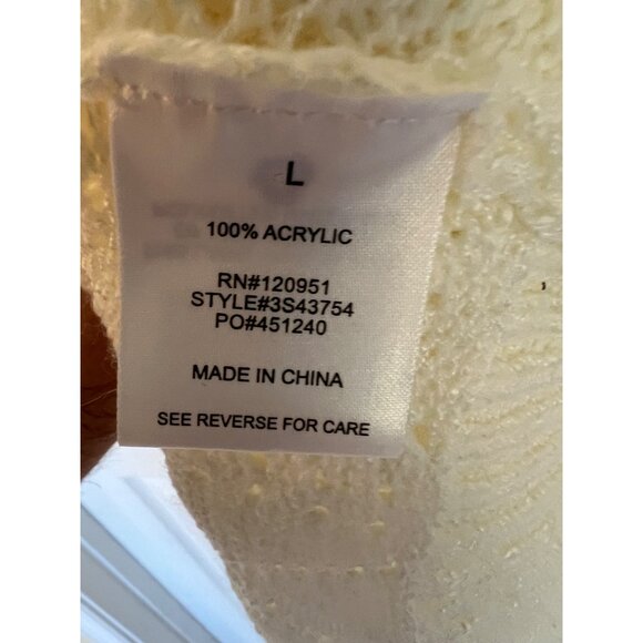 Pink Rose Cream Knit Long Sleeve Open Cardigan Sweater Large NWT - Picture 6 of 6